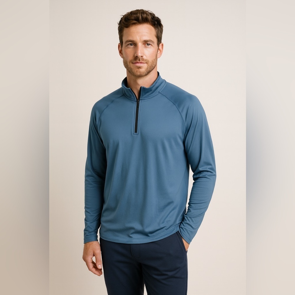 H&M Move DryMove Performance Quarter-Zip Pullover — Blue — Size L — NWT